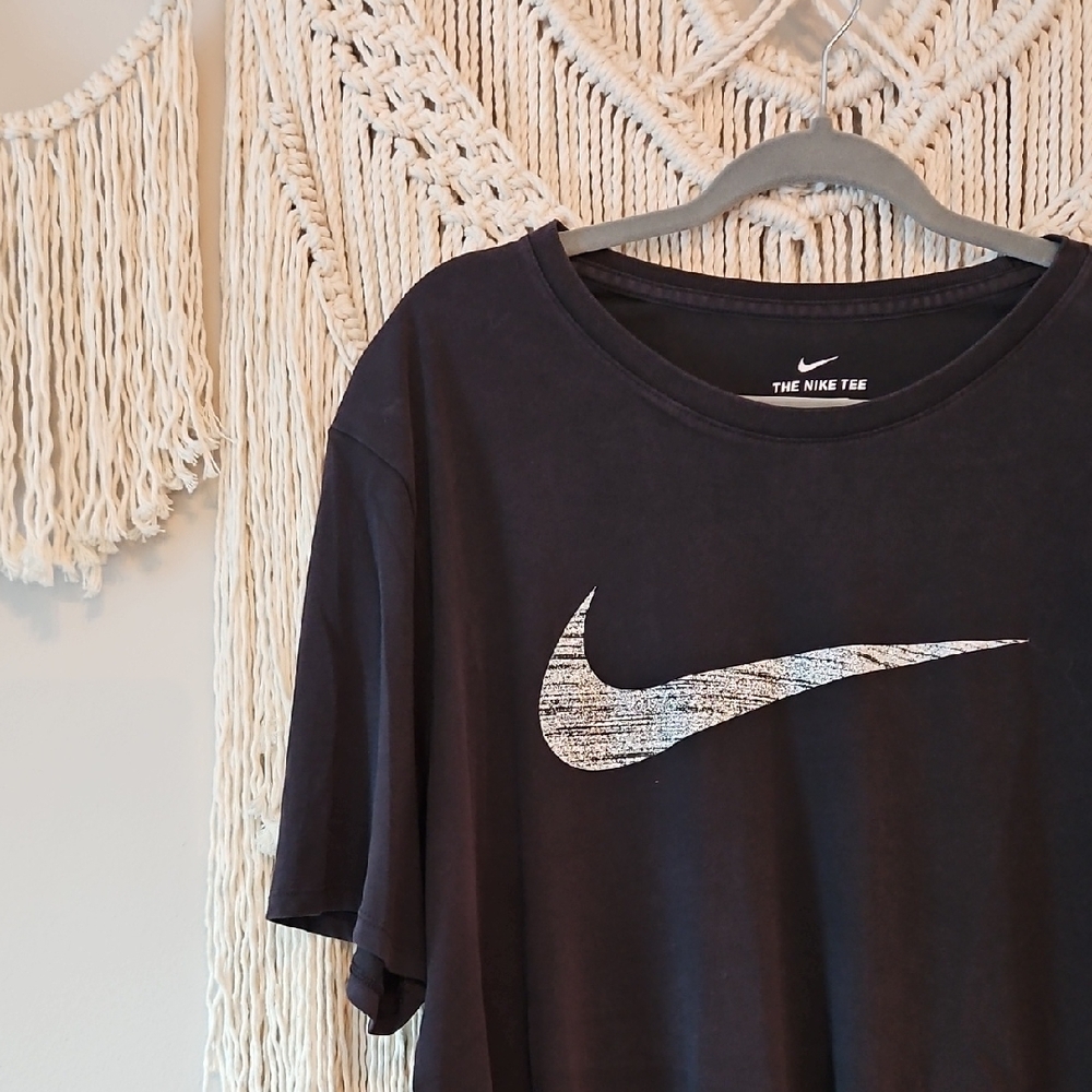 Nike Black Tee with White Swoosh